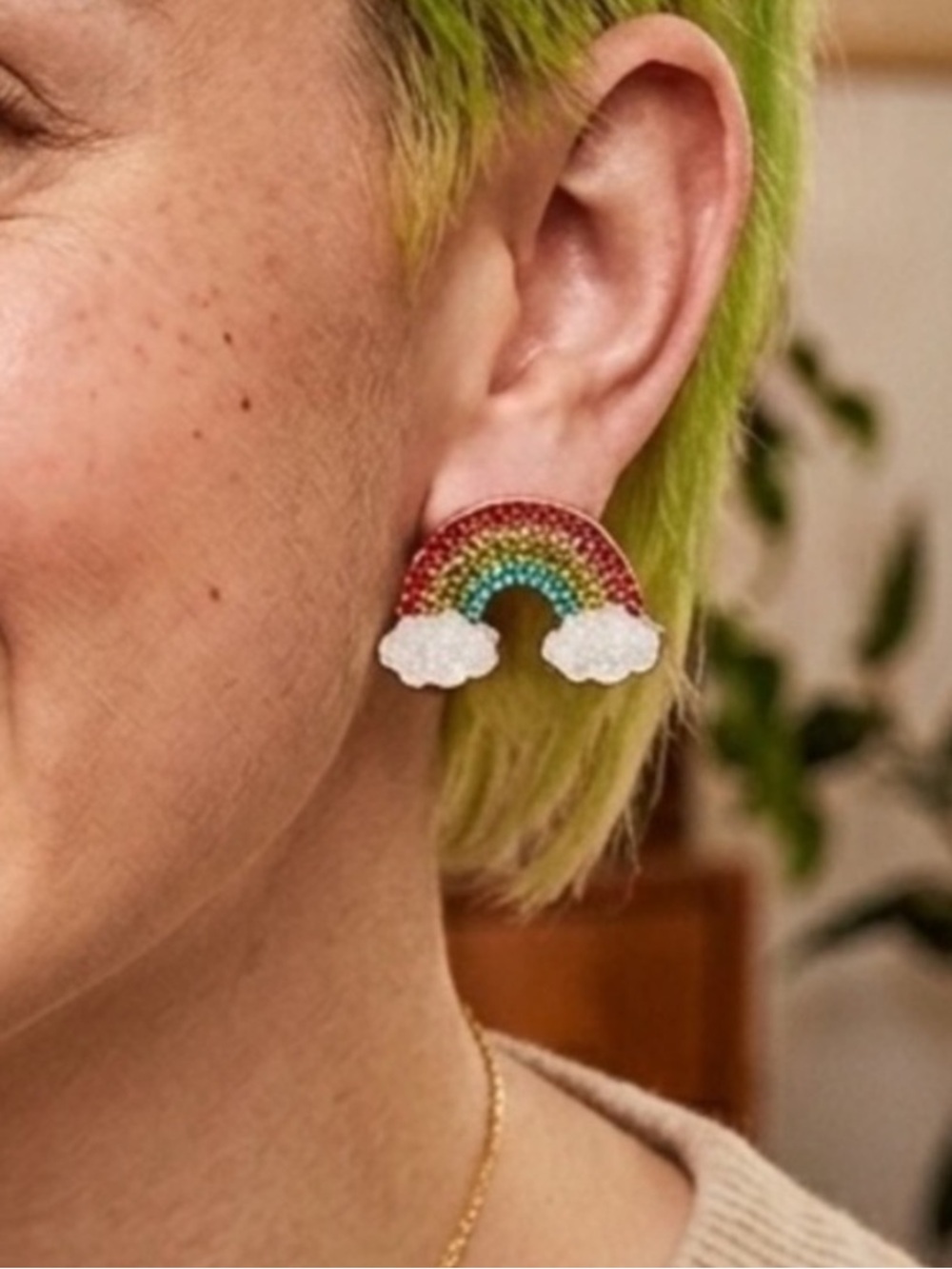 NEW Baublebar Rainbow Gems Post Earrings Rainbows and Clouds
